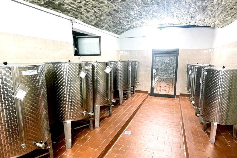 Il magazzino seminterrato, ideale per conservare naturalmente l’olio