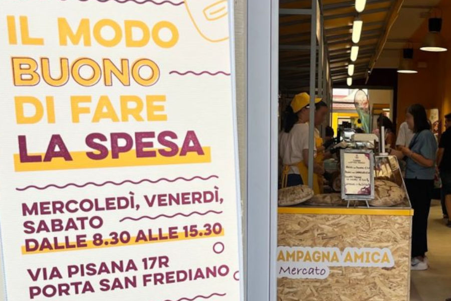 Una foto del nostro punto vendita all’interno del Mercato contadino di San Frediano
