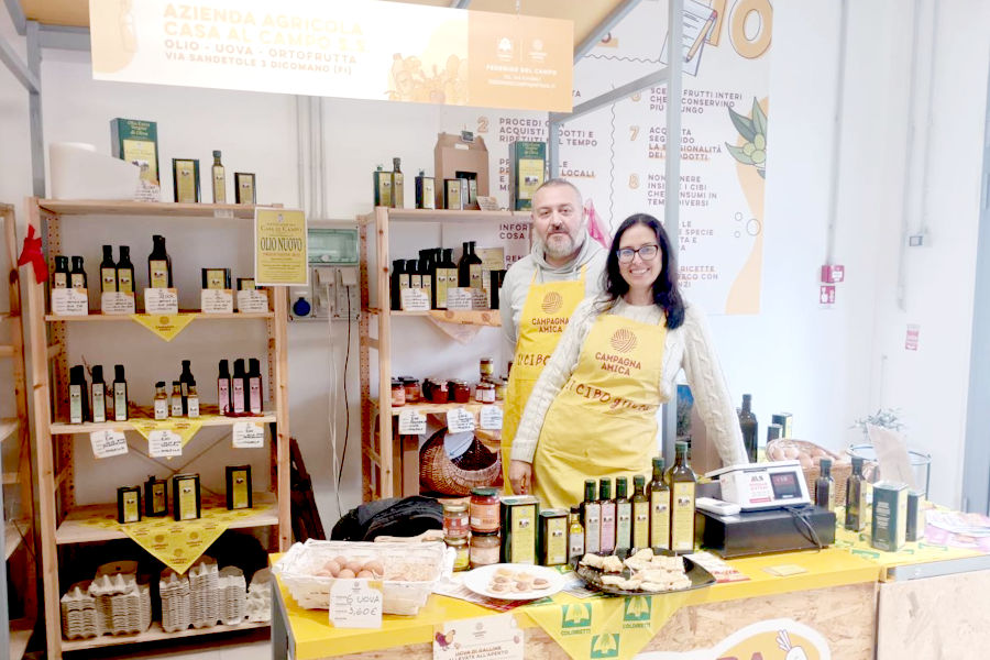Una foto del nostro punto vendita all’interno del Mercato contadino di San Frediano